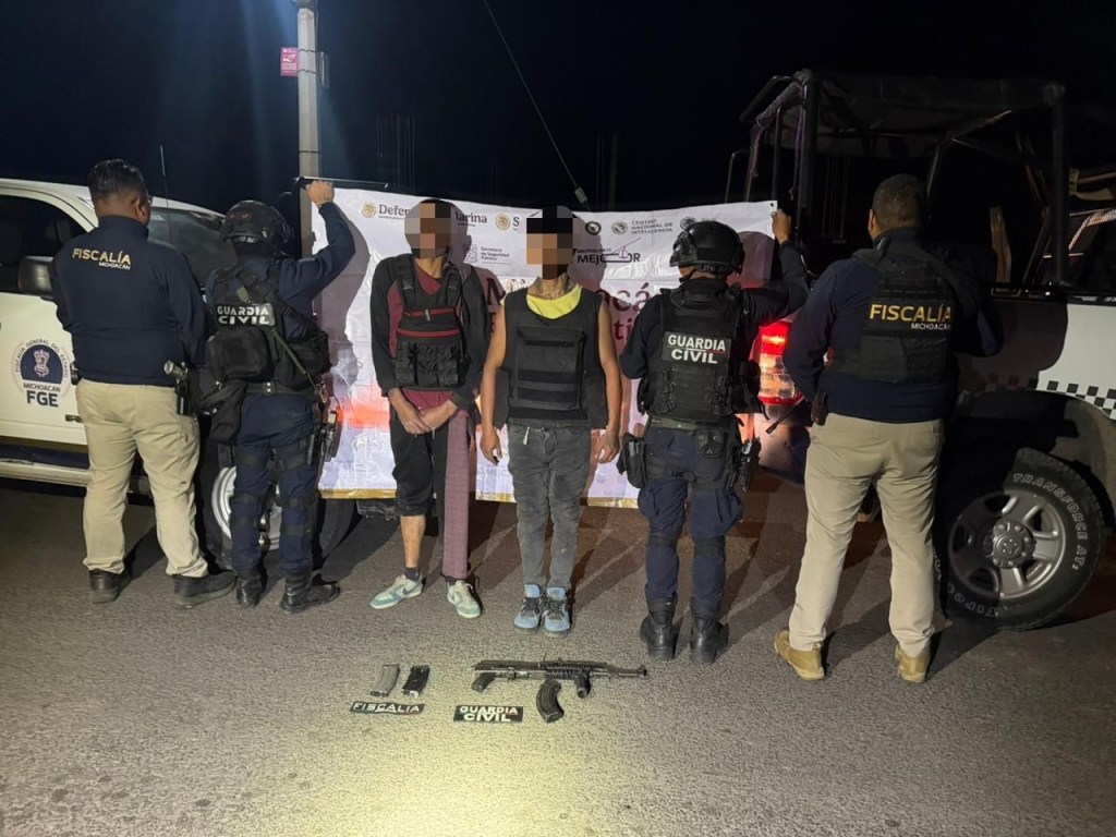 Tras enfrentamiento, detiene Guardia Civil a 2 hombres armados en&nbsp;Cuitzeo