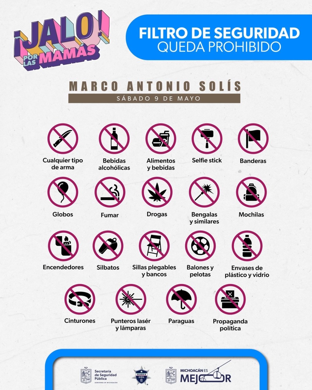Estos son los objetos que no podrás ingresar al Jalo por las Mamás en el Estadio&nbsp;Morelos